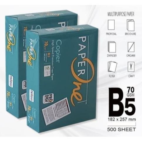 

PAPERONE UKURAN B5 70 gr - Termurah! Kertas Fotocopy Print / Rim