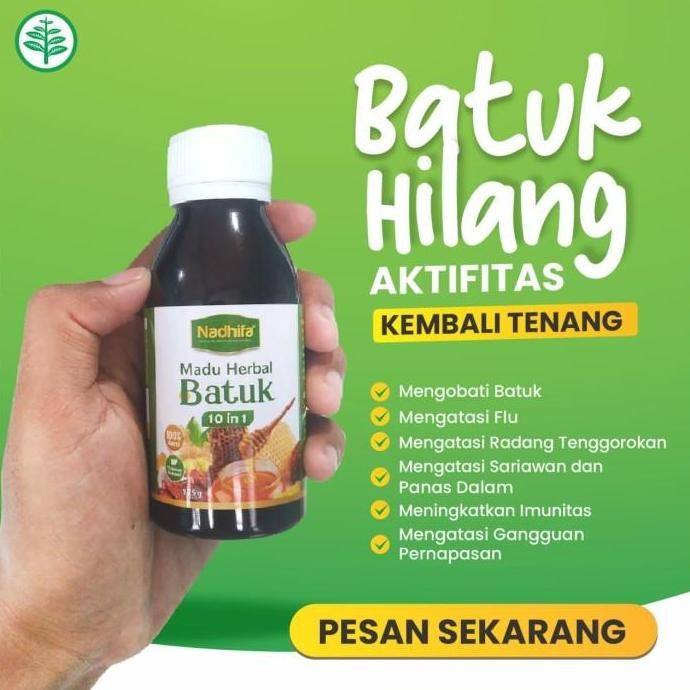 

TERMURAH MADU BATUK NADHIFA 10 IN 1 175GR HERBAL BATUK PILEK SESAK NAFAS
