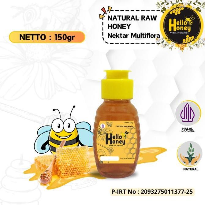 

TERMURAH HELLO HONEY 150GR MADU ASLI MURNI RAW NATURAL HONEY