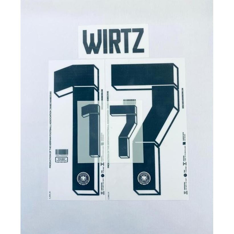 Nameset Jerman 2024 Home = WIRTZ (17). Original Nameset for Jersey.
