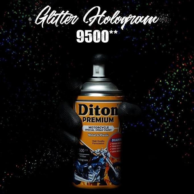 Sale Cat Semprot DITON PREMIUM Clear Glitter Hologram 9500 Warna Baru