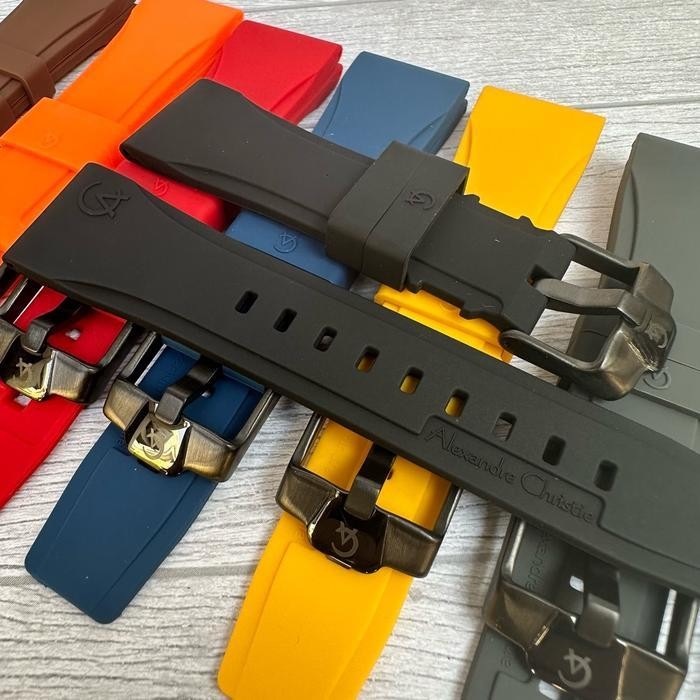 Tali Jam Karet Silikon Alexandre Christie Original, Strap Rubber Alexandre Christie Original