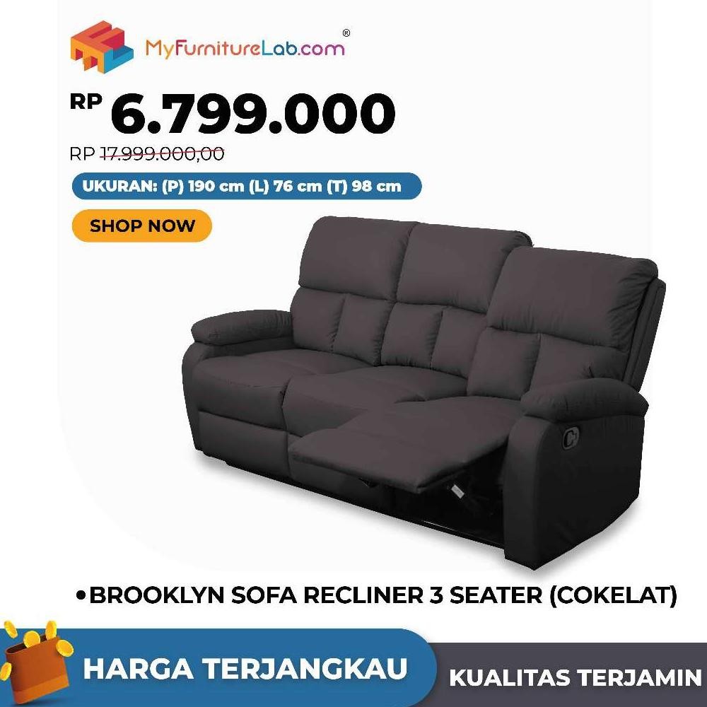 Murah : Brooklyn Sofa Recliner Eksekutif Kulit Oscar