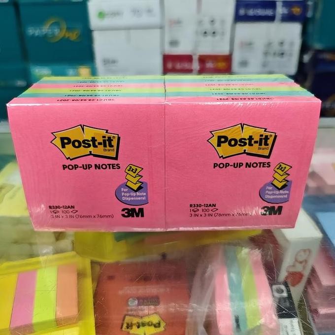 

TERBARU POST IT POP-UP NOTES 3M R330-12AN WARNA WARNI STICKY NOTE 1 PACK 12 PAD