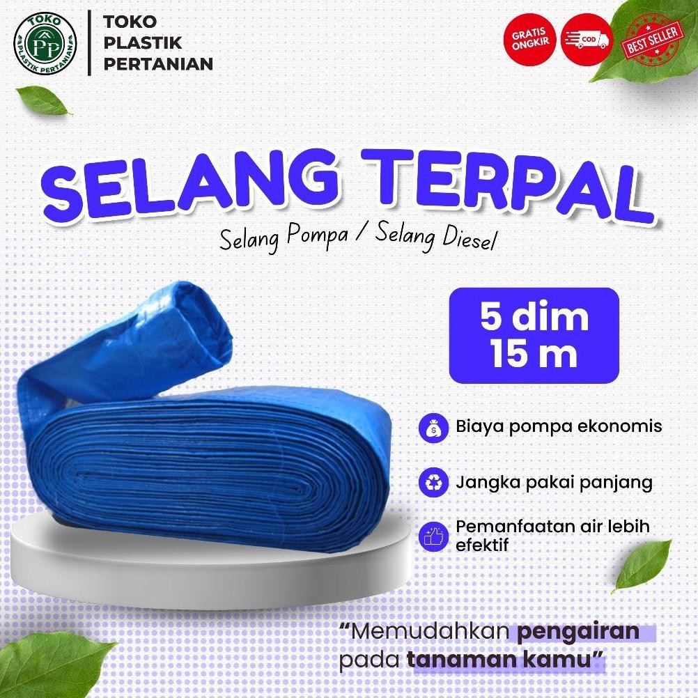 Selang Terpal Plastik 5 Dim 25 cm Panjang 15 Meter