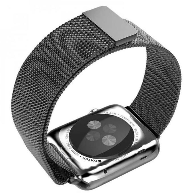 Ori - Strap Apple Watch Milanese Loop 42Mm - Tali Jam Magnetik Iwatch Black