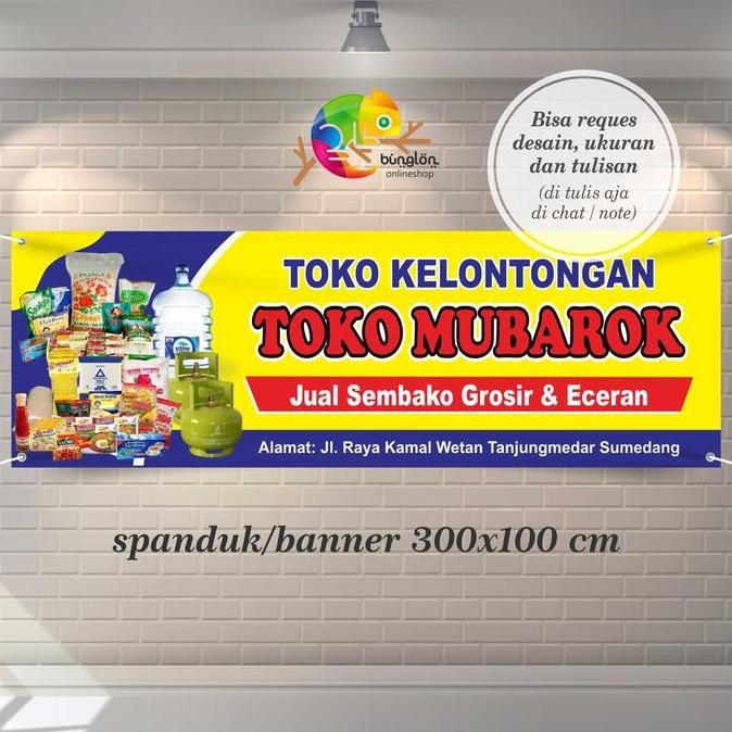 ready Spanduk Banner Toko Kelontongan, Toko Sembako