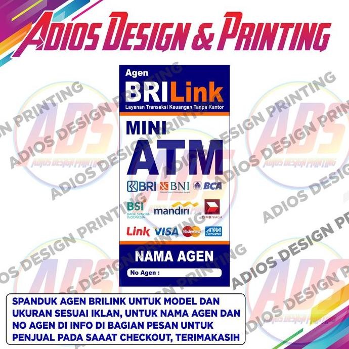 ready Banner / Spanduk Agen BRILink Custom Nama Toko