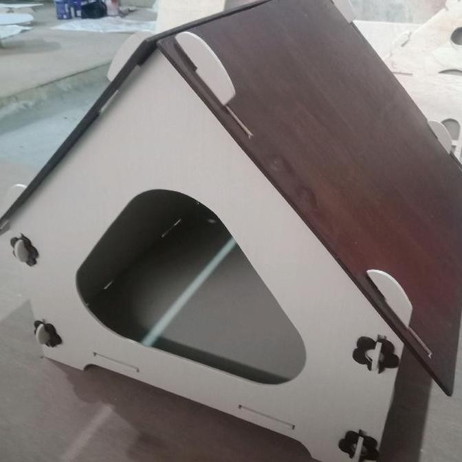 Promo Rumah Kandang Hewan Kucing Kelinci Kayu Bongkar Pasang 40x40cm