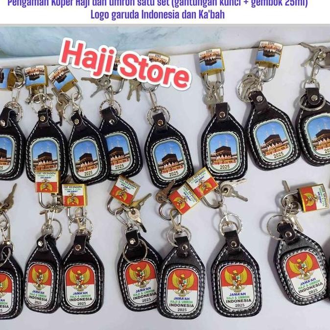Gembok Koper Haji dn Umroh satu set gembok dan gantungan kunci