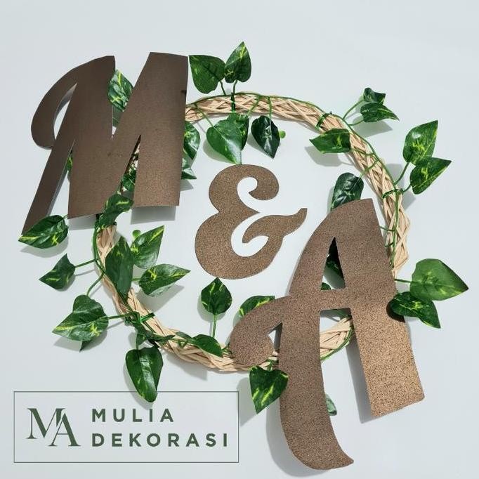 ready Ring Rotan Lingkaran Dekorasi Backdrop Lamaran Nikahan + Inisial Huruf
