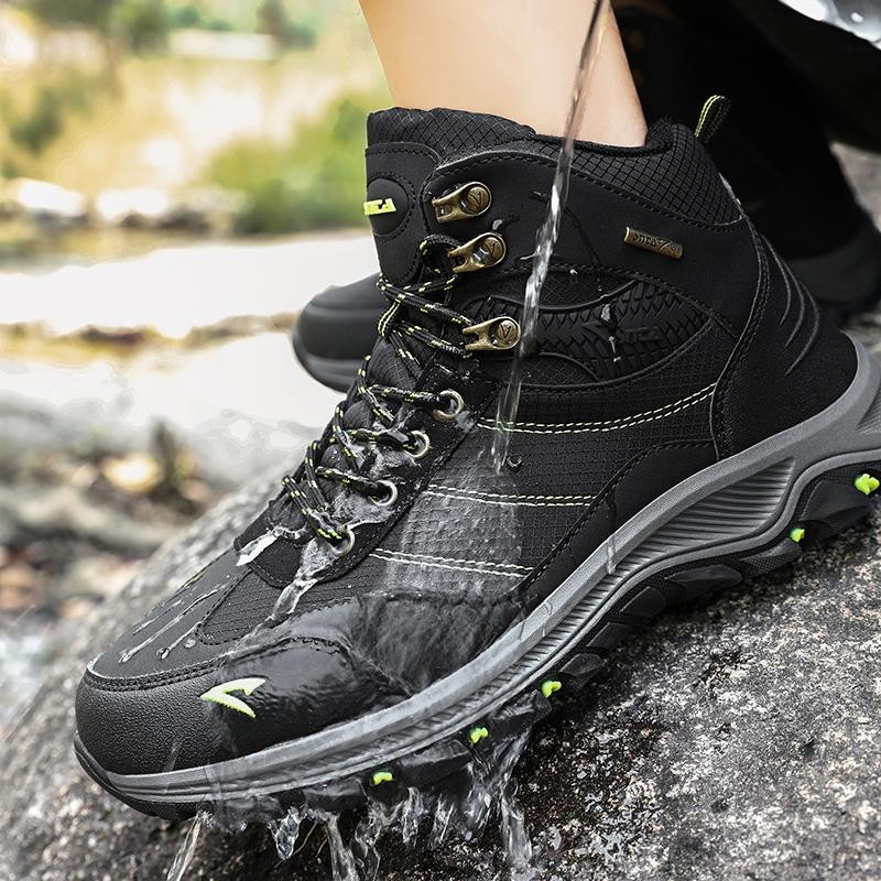 Sss Sepatu Gunung Pria Snta 501 Original Waterproof Hiking Trekking Outdoor - Black Green
