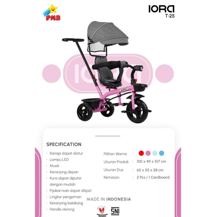 Terlaris Sepeda Anak Roda Tiga Pmb Iora T18 // Sepeda Anak Pmb Toys Iora T-25