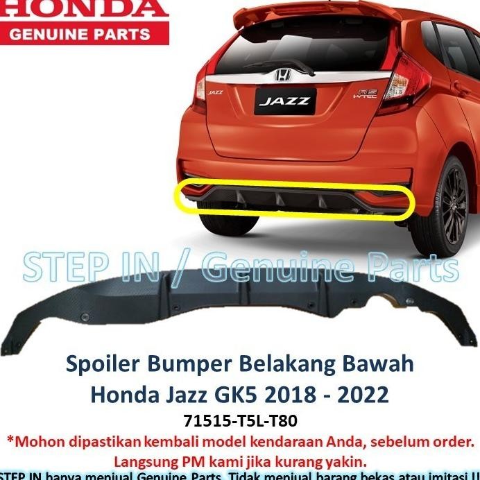 Diffuser Spoiler Bumper Belakang bawah Honda Jazz RS GK5 2018 2019 2020 2021 2022 2023 original genu