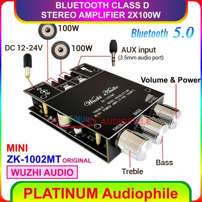 Bluetooth 5.0 Amplifier Class D Hifi Stereo Class D Amplifier 2x 100W Original ZK-1002MT DiM