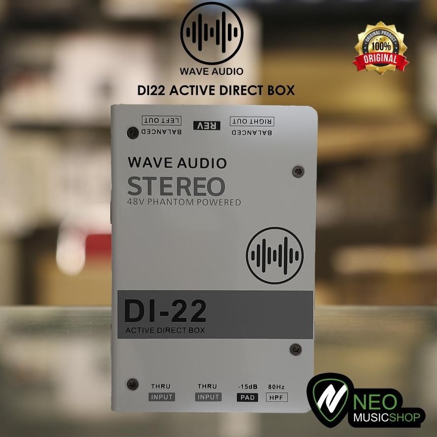 WAVE AUDIO DI22 DI 22 DI-22 Active Stereo Direct Box DI BOX DiM