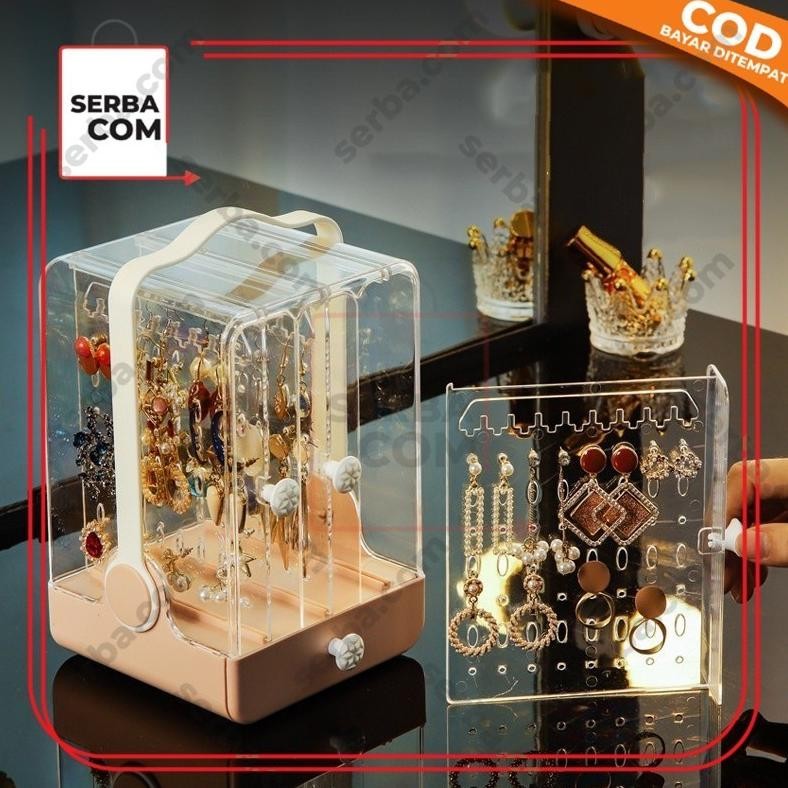 Rak Perhiasan Anti Debu Rak Anting Aksesoris Wanita Acrylic Tempat Penyimpanan Jewelry Box  K17 MURA