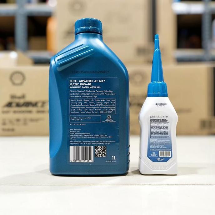 Paket Oli Shell Ax7 Matic 1L + Oli Gardan Nmax Pcx Vario 150 Motor Termurah