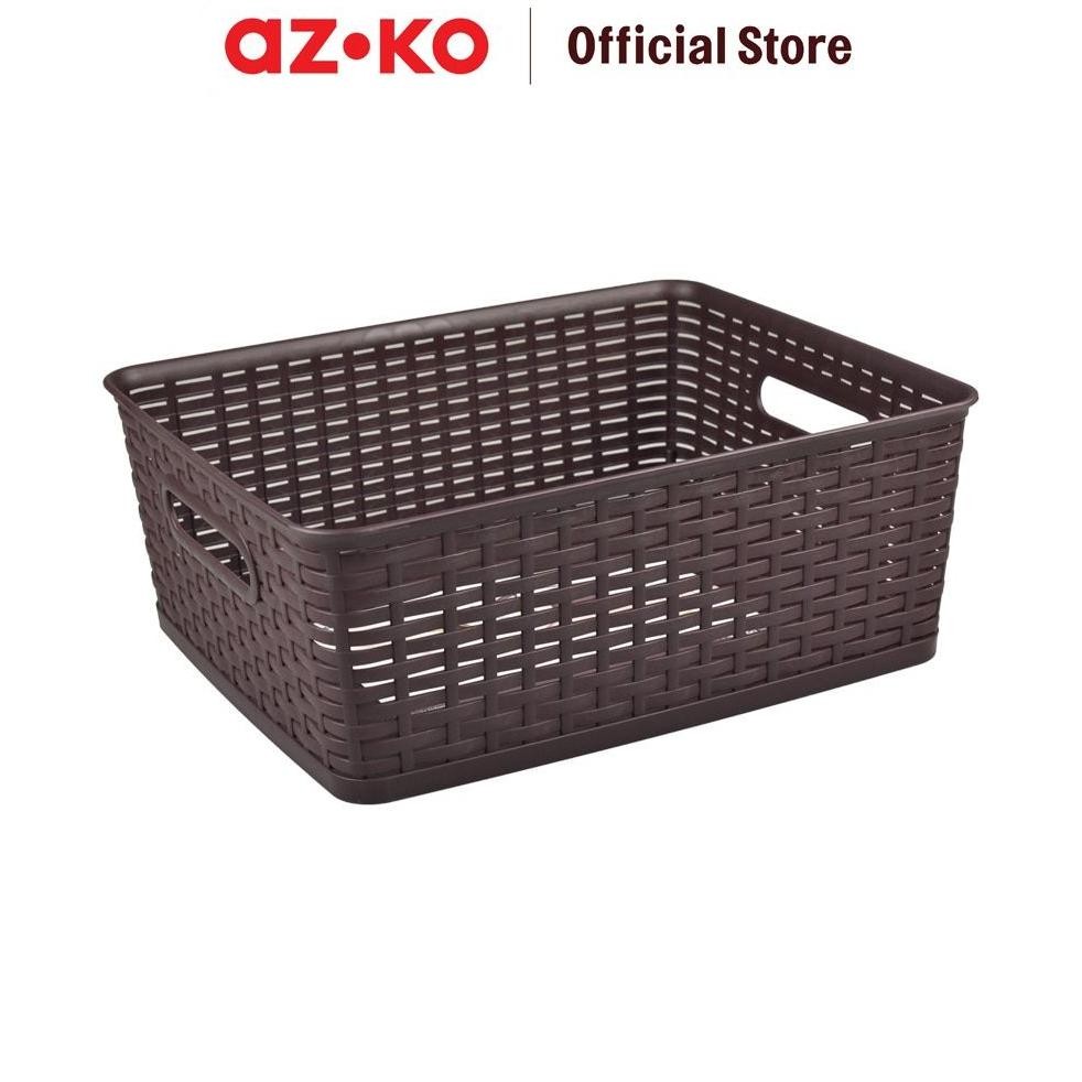 AZKO Keyway 29.3x35.6x13.3 Cm Keranjang Penyimpanan - Cokelat MURAH