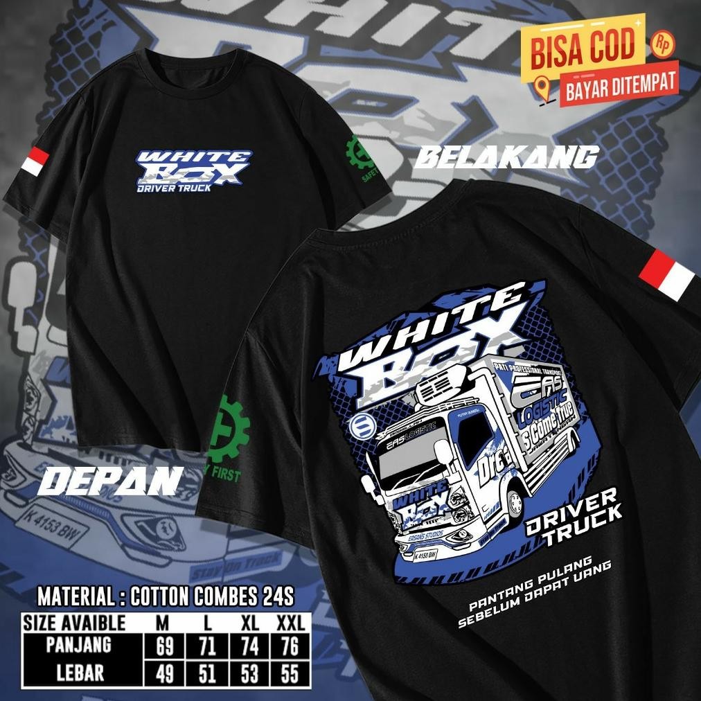 Promo Baju Kaos White Box Truk Kaos Box Driver Kaos Driver Kaos Truk Dewasa Kaos Truk Oleng