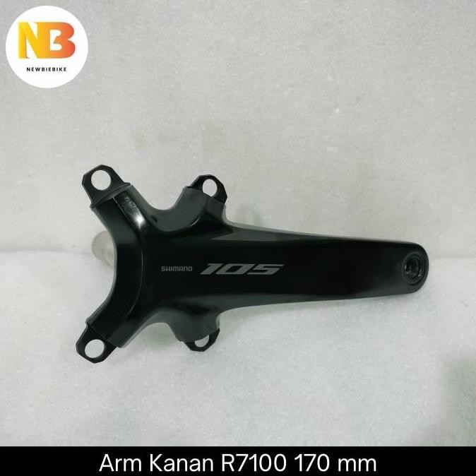 Crank Arm 165 mm Shimano 105 R7100 BCD 110 double chainring via Japan Original untuk sepeda roadbike