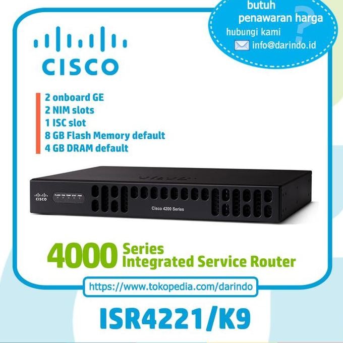 Cisco 4000 Series Integrated Services Router [Isr4221/K9] New Stok
