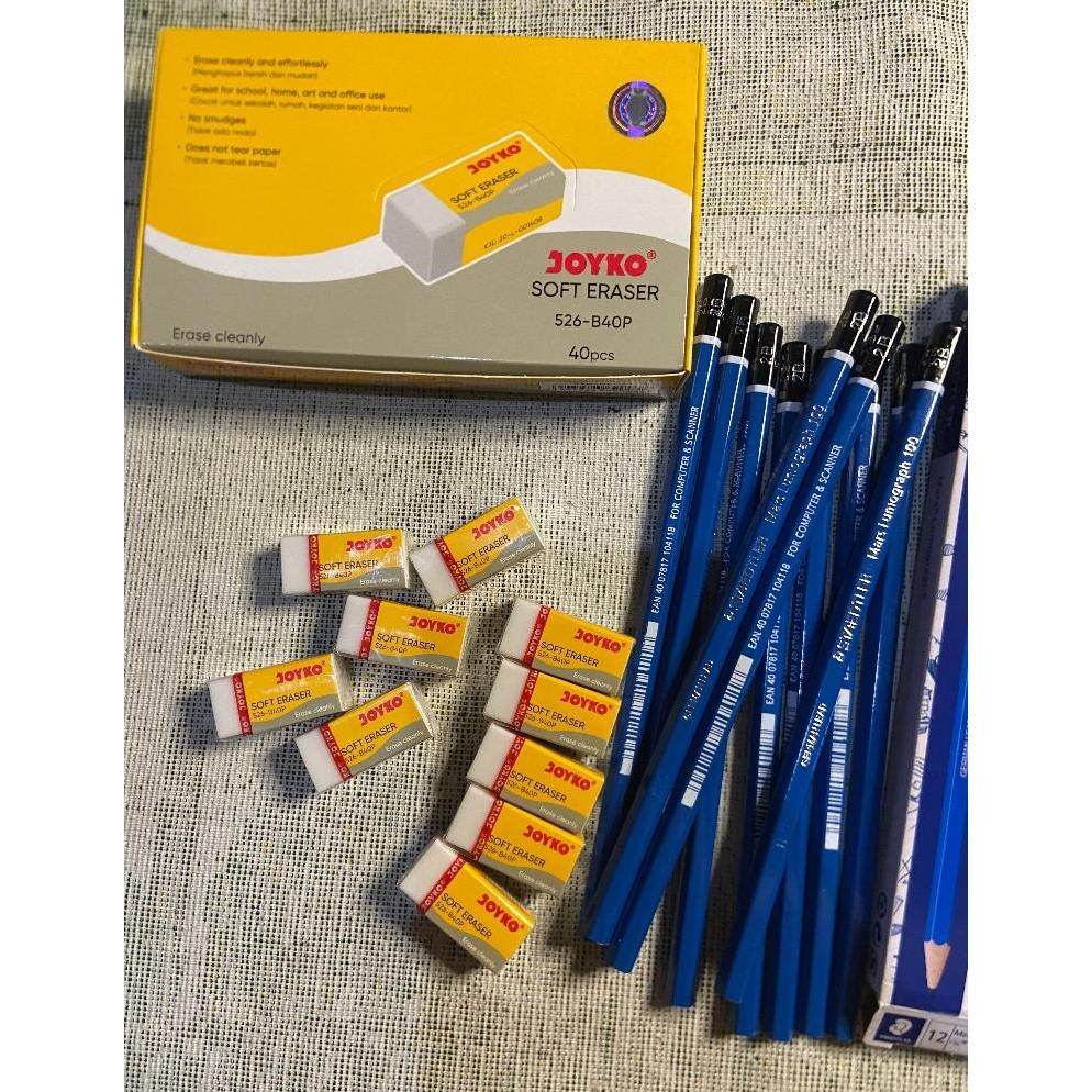 

Bundle Terbaru [Paket] Pensil Staedler 2B 1 Lusin & Penghapus Joyko 526-B40Bl 10 Pcs - Promo Gajian Sale