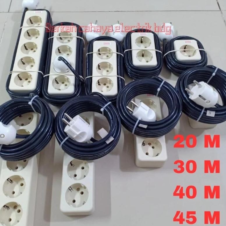 stop kontak 1 2 3 4 5 lubang  kabel 20,30,40,45 meter / stop kontak kabel panjang 20-45meter / stop 