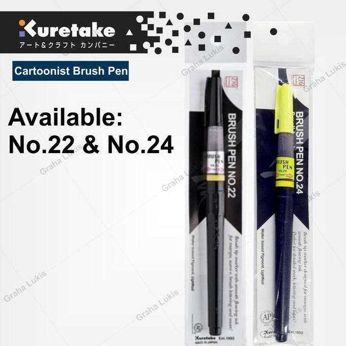 

Promo Kuretake Zig Brush Pen No.22 Black - Pulpen Brush Tip Medium Jepang