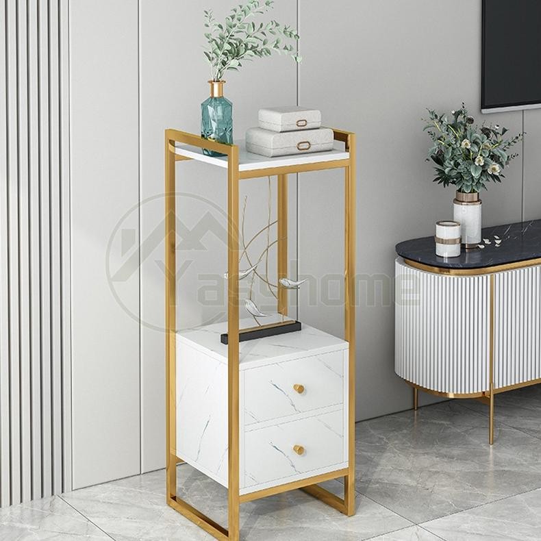 Tinggi 100cmMeja Sudut Standing Flower Rak rak pajangan bunga Besi Cofee table tamu meja samping min