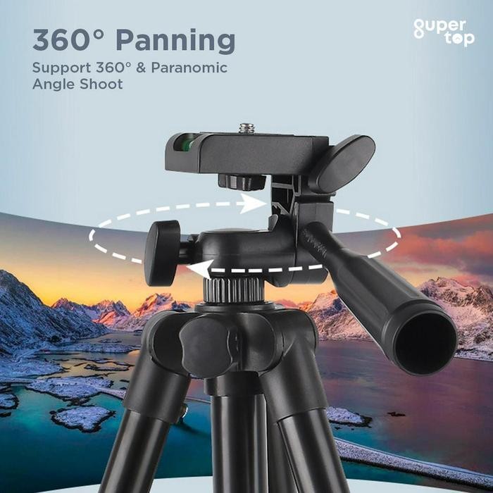 LTS Tripod Hp dan Kamera 1 Meter Bluetooth Free Holder 360 Derajat Tripot Stand Handphone + Remote B