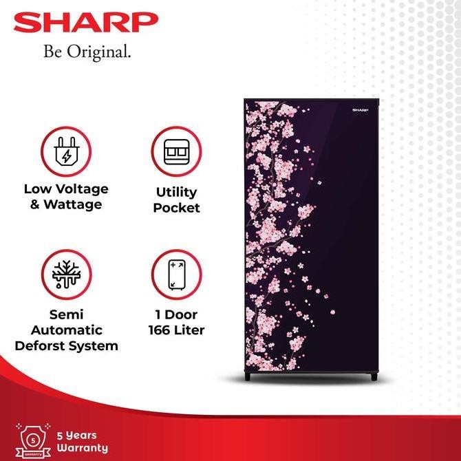 Sharp Kulkas 1 Pintu 157 Liter SJ-N182D-VB / SJN 182 DVB / SJN182 Kirei III Sakura Series