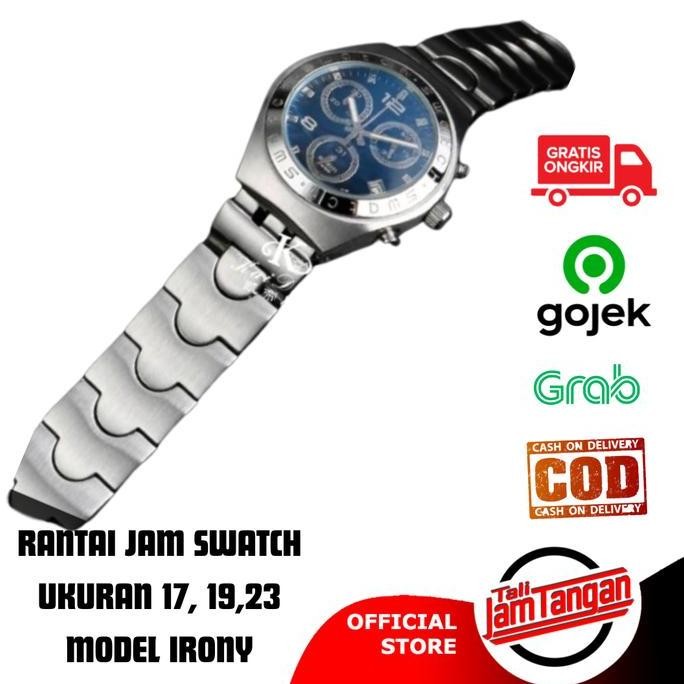 new  Tali Jam Tangan Rantai Untuk Swatch Irony Bracelet Solid Stainless Ukuran 17mm 19mm 23mm
