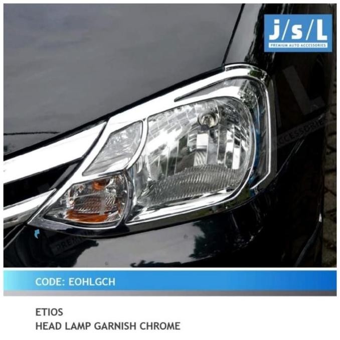 garnish lampu depan etios chrome jsl