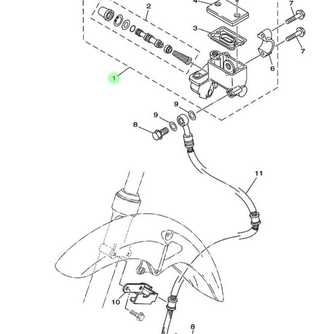 baru MASTER REM DEPAN RX KING 2002-2008 ORIGINAL YAMAHA 3KA-F583T-02 00 3KA-F583T-00