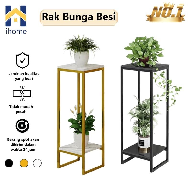 Rak Bunga Rak Bunga Besi Rak Tanaman 2 Susun Rak Pot Bunga Standing Planter Rak Hiasan Ruang Tamu Ra