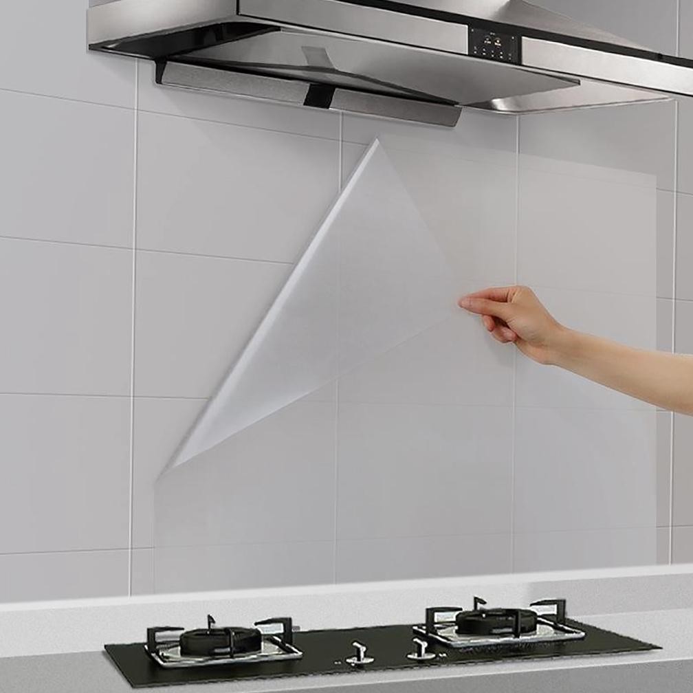 Stiker Dinding Dapur Anti Minyak Transparan Lapisan Perekat