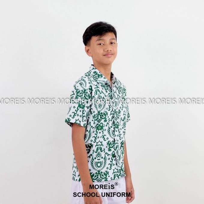Seragam Batik Garuda Pendek Hijau Sd/Mi/Tk/Paud