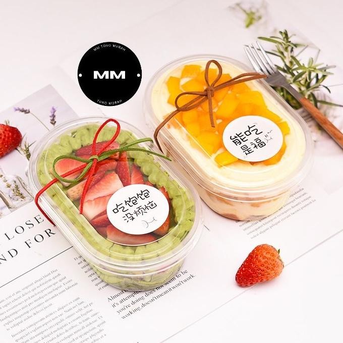 10Pcs Korean Dessert Box Oval Deseert Cup Tiramisu Salad Puding Cup