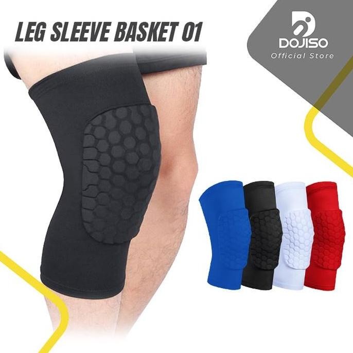 Pelindung Lutut Kaki Anak Pria Wanita Olahraga Basket Bola Futsal Voli Leg Sleeve Pendek Polos Kneep