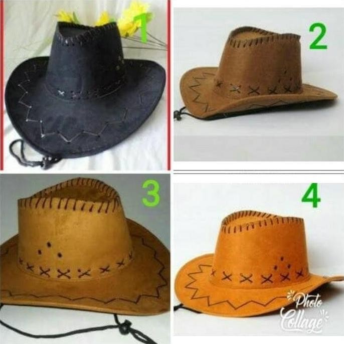 [original] topi koboi cowboy koboy bahan laken kuat [terlaris] [terbaik]