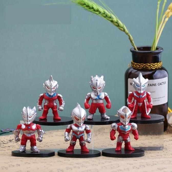[original] mini action figure hiasan kue cake topper ultraman zero taro isi 6pcs [terlaris] [terbaik