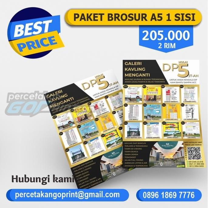 

Promo cetak Brosur A5 1 sisi free desain COD