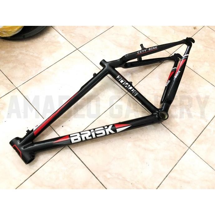 Part Sepeda Frame Carbon Mtb 26 Ctb City Bike Brisk Taiwan Black Hitam Putih Merah