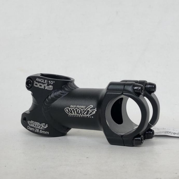 Part Sepeda Stem Oversize 80Mm 10 Derajat Amoeba Borla Hitam Black Alloy Std3301