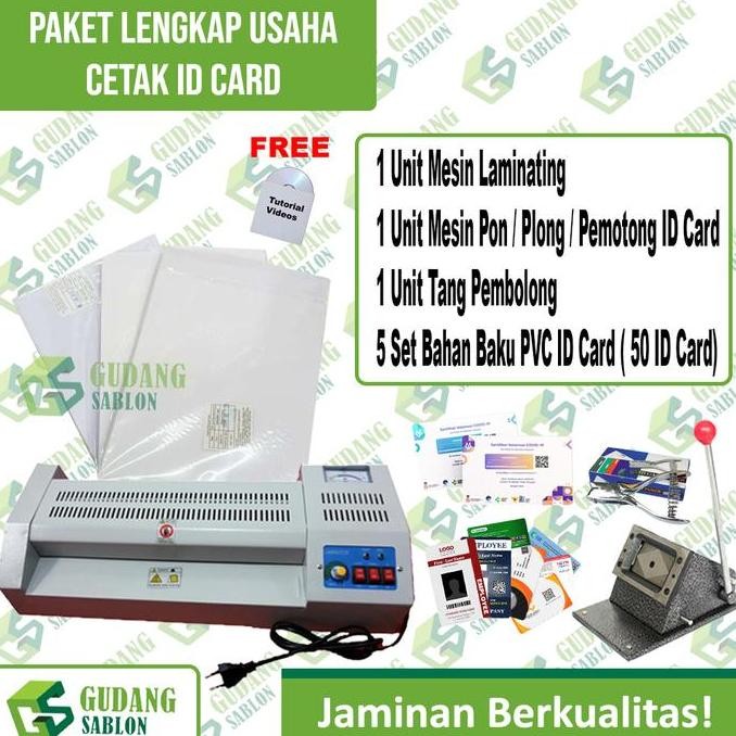 

Promo Paket Cetak ID CARD | Pvc Id Card | Mesin Laminating | Plong Id Card COD