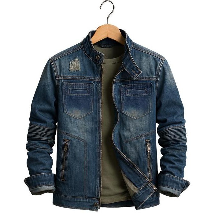 Jaket Jeans Biker Denim Pria Wanita Terbaru Blazer Keren Distro