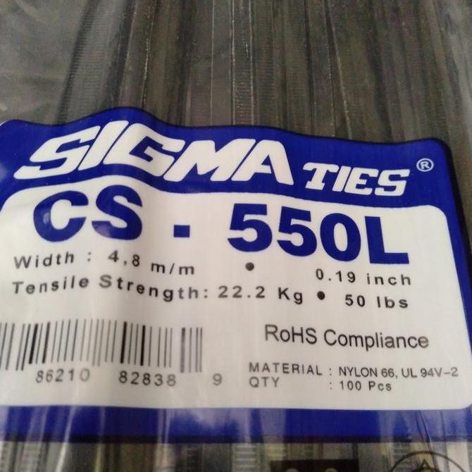 

TERMURAH - KABEL TIES SIGMA CS 550 L HITAM ISI 100 PCS