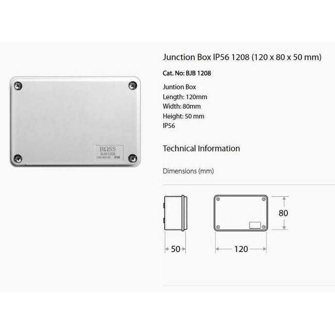 Junction Box Boss 120X80X50 - Bjb1208
