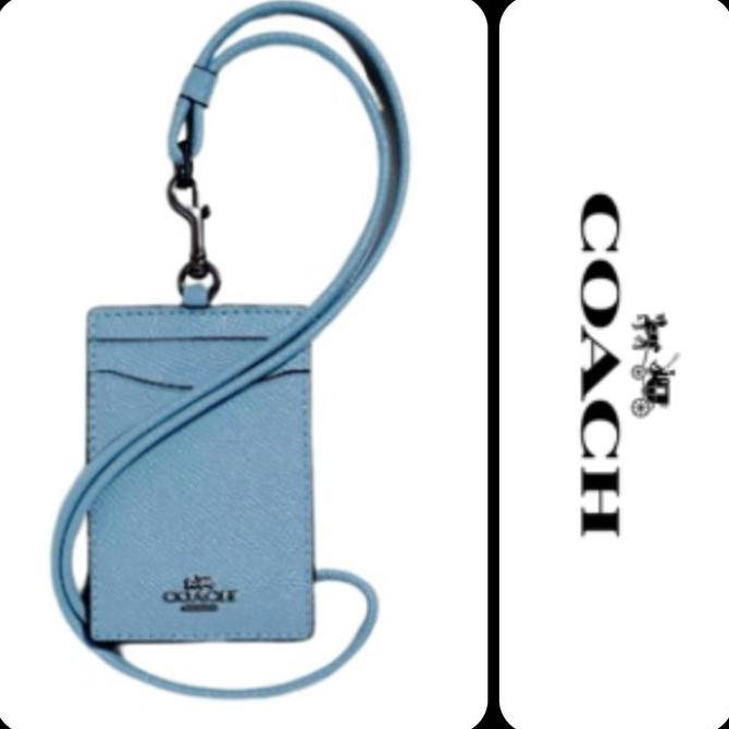 

TERLARIS - Gantungan Kartu ID Card holder Lanyard Light Blue Crossgrain GunMetal logo original fo